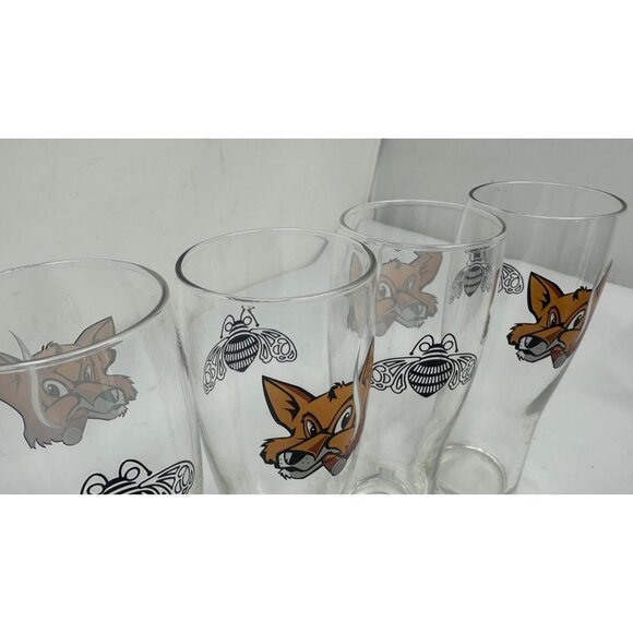 Vintage Petron Tequila Fox Cigar Glasses Set Of 4 - 7" Clear Glass Barware - Picture 5 of 6